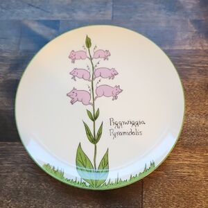 Scully & Scully Whimsical Floral Botany Nonsense Plate - Piggiwiggia Pyramidalis